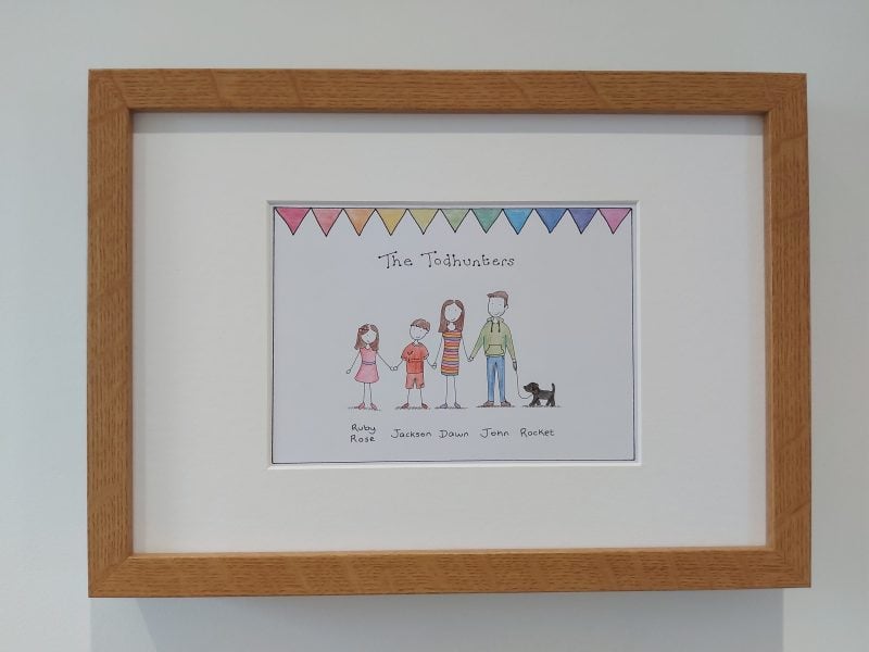 Personalised Hand Drawn Framed Illustration