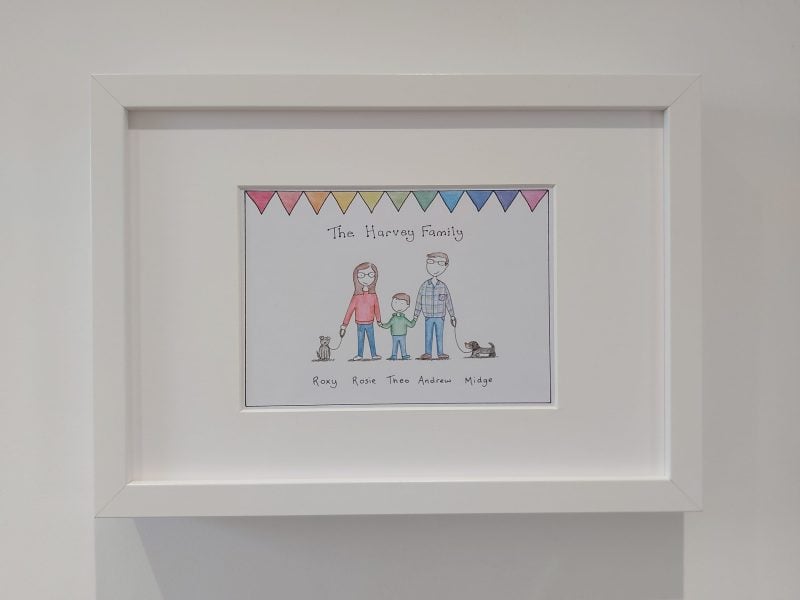 Personalised Hand Drawn Framed Illustration