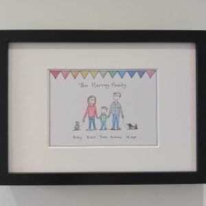 Personalised Hand Drawn Framed Illustration