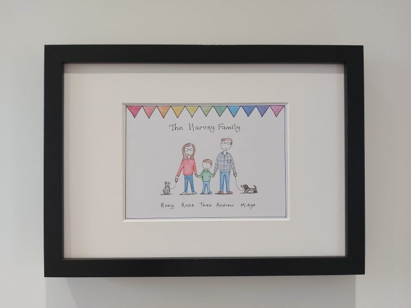Personalised Hand Drawn Framed Illustration