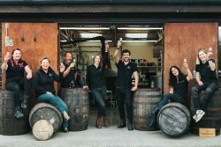 Cooper King Team outside the Distillery
