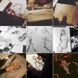 Group Life Drawing Session