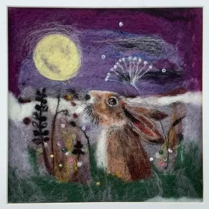 Star Gazer Hare 2 D Felted Picture Kit