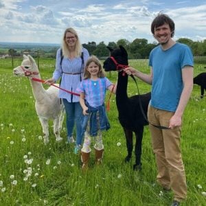 Family Alpaca Walking in Yorkshire