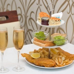 Sparkling Fish and Chip Afternoon Tea for Two in Whitby