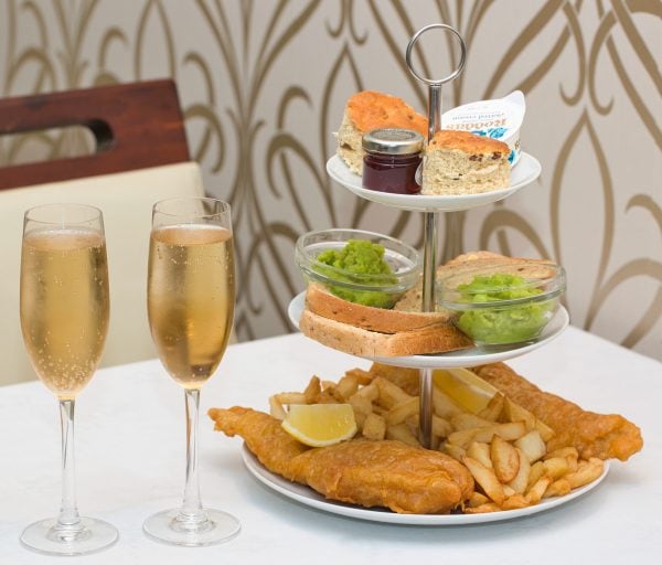 Sparkling Fish and Chip Afternoon Tea for Two in Whitby