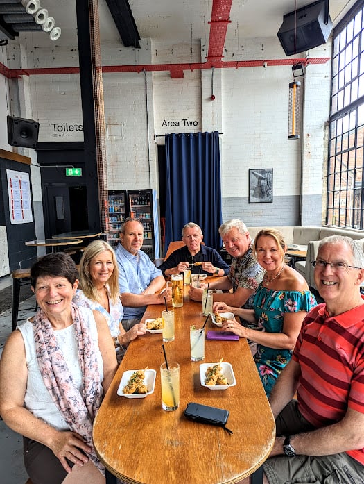 group of people on a food tour at kelham island in sheffield