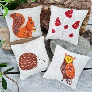 Woodland Creatures Linen Lavender Bags Felt Craft Kit