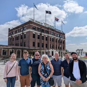 Leeds Heritage Pub and Brewery Tour Guests outside The Tetley