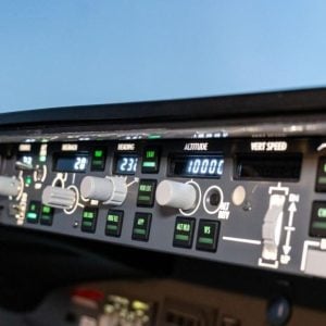 Controls inside Boeing 737-800 Flight Simulator Experience Near Manchester