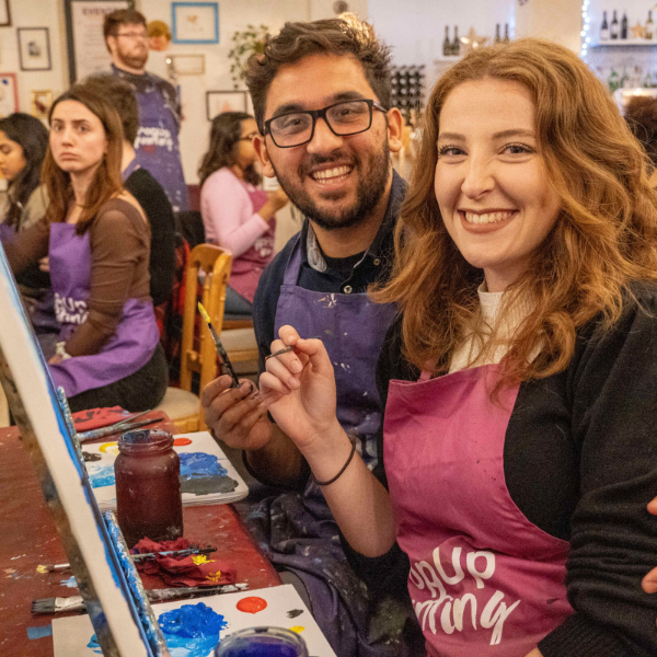 Sip and Paint Experience for Two in Yorkshire PopUp Painting Guests