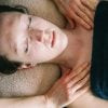 Relaxing head and shoulder massage with the treatment - Lift and Glow Facial