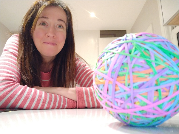 sally - giant rubber band ball