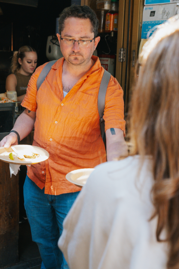 sharing food on a food tour in york