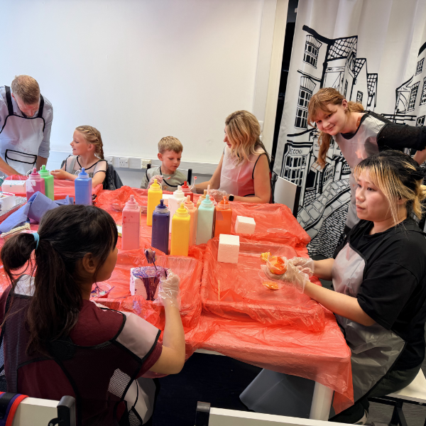 fluid art figure painting experience in york with meowcraft