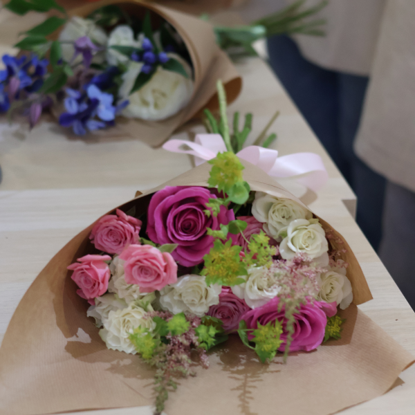 private seasonal bouquet arranging for two people in manchester